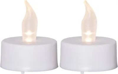Produktbild von Star Trading 062-08 LED-Teelichte "Paulo", 2er Set warmwhite LED, weiß, ca. 4x4 cm, Kunststoff, 6h Timer, inkl. Batterie, Vierfarb-Karton