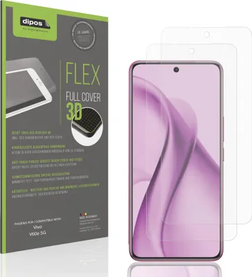 Produktbild von 2x Full Cover Schutzfolie matt für Vivo V60e 5G Panzerfolie Anti-Shock