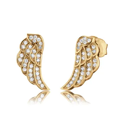 Produktbild von Engelsrufer ERE-LILWING-ZI-ST-G Ohrstecker Flügel Zirkonia Gold