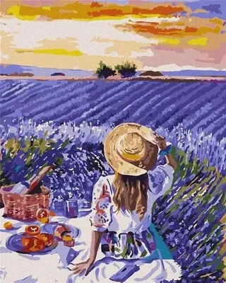 Produktbild von Malen nach Zahlen – Lavendelpicknick 40 x 50 cm – Ideyka