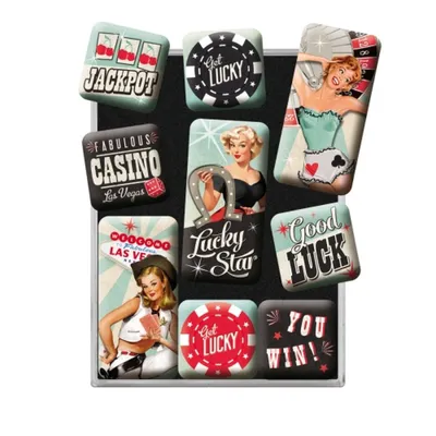 Image de Nostalgic-Art - Set de 9 aimants - Pin Up - Get Lucky