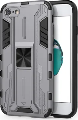 Produktbild von iPhone SE 2020 Hülle, Dual Layer PC TPU Bumper Stoßfest Ständer Schutzhülle für iPhone 7 / iPhone 8 / iPhone SE 2020 Grau