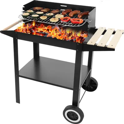 Zdjęcie produktu dla Grill węglowy ogrodowy na kółkach + akcesoria