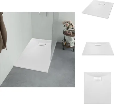 Zdjęcie produktu dla vidaXL Brodzik prysznicowy SMC Biały 90×70 cm - Brodziki prysznicowe