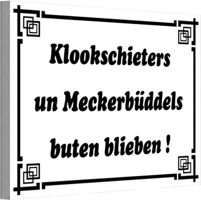 Produktbild von vianmo Holzschild 20x30 cm Klookschieters Meckerbüddels Dekoration