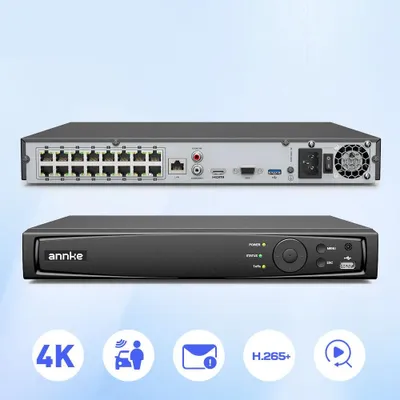 Immagine prodotto di Registratore video PoE a 16 canali - Registratore video di rete - NVR - Registratore per telecamere IP - Registratore di sicurezza