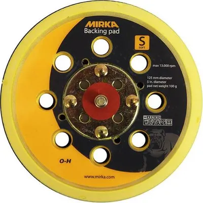 Produktbild von MIRKA Abranet KLETT-Teller (PU) soft Ø 125 mm 28-Loch 5/16“ Gewinde Klett (1 St)