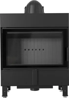 Zdjęcie produktu dla Kominek powietrzny stalowy LUCY SLIM 10 kW fi 160 czarne wyłożenie