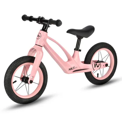 Produktbild von Kinderlaufrad 12 Zoll LED NILS FUN RB901 – Magnesium Rahmen, Luftreifen, ABEC-9, rosa