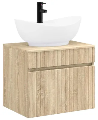 Imagen del producto de vidaXL Juego de muebles de baño en estilo Sonoma, fabricado con material de madera