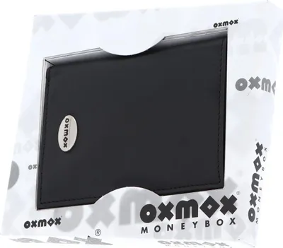 Produktbild von oxmox Leder Geldbörse Leather RFID Protect Kombibörse Pure Metal Round Black schwarz