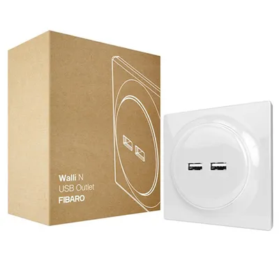 Obrázok produktu pre Fibaro FGWU-021 Fibaro Walli N 2x USB Outlet Weiß