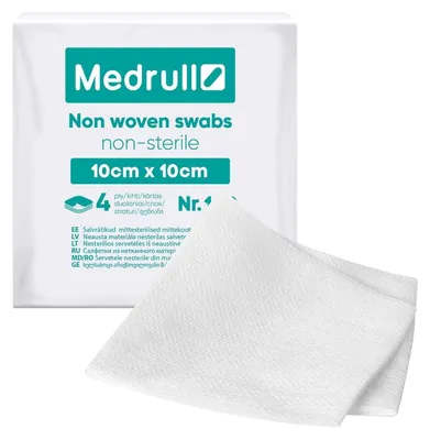 Produktbild von Vlieskompressen 10 x 10 cm Unsteril 4-lagig Saugfähig 100 Stück