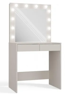 Zdjęcie produktu dla Stolik toaletowy ROMERA - kaszmir + lustro i oświetlenie LED GRATIS