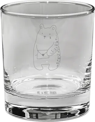 Produktbild von Mr. & Mrs. Panda gravur glas Bär Vermissen - Transparent - Geschenk, Verreist, für Gin, Reise, Freundin, Cocktailglas, Tumbler, Freund, Liebeskummer, Teddybär