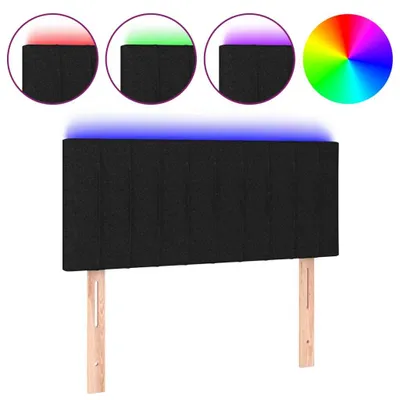 Produktbild von vidaXL LED Kopfteil Schwarz 90x5x78/88 cm Stoff