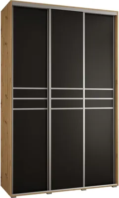 Produktbild von MEBLE KRYSPOL Davos 10 Schrank, drei Türen - 235,2x150x45 cm - Artisan Schwarz Silber