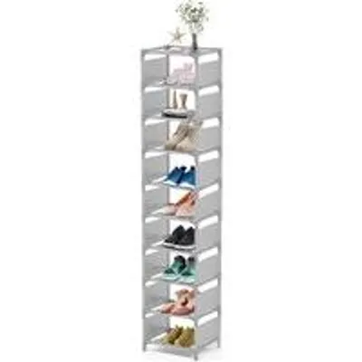 Image de Étagère à chaussures à 10 niveaux, peu encombrante, pouvant contenir 10 paires de chaussures