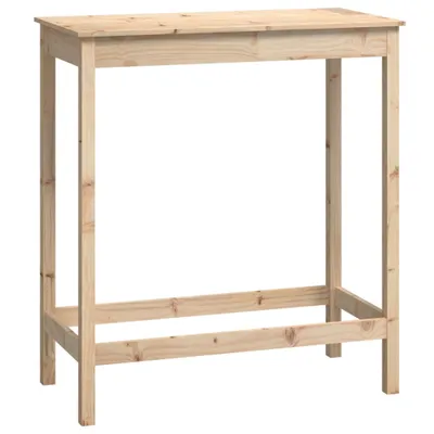 A plain studio shot of a wooden bar table.