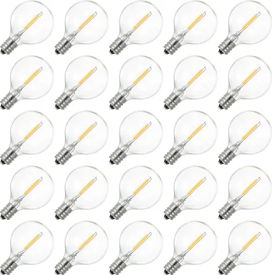 Produktbild von AC230V Globe LED G40 Gluehbirne 25er Pack E12 Sockel Sockel Halter IP44 Wasserbestaendigkeit Warmweiss fuer Lichterketten Home Party Dekoration Hochzeit