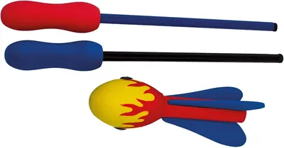 Produktbild von Paul Günther 1551 - Wurfspiel Zooom Rocket, pfeifendes Raketenspiel mit Schleudergriff für 1 - 2 Personen, Flugweite bis zu 30 m, toller Outdoor Spielspaß für Kinder ab 6 Jahre