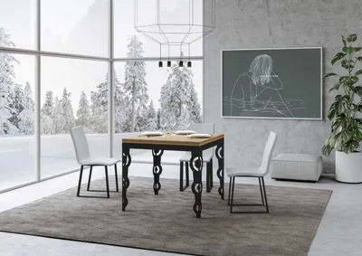 Immagine prodotto di ITAMOBY - Tavolo apribile 90/180x90 cm Karamay Libra quercia natura telaio antracite