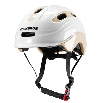 Immagine prodotto di ROCKBROS Casco da bici per bambini MTB Casco da bici per giovani Casco di sicurezza M (54-58CM) Bianco Khaki/Lucido