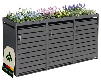 Obrázok produktu pre NovaTerra kontajnerový box s 3 dverami a strechou na rastliny, Š196*H80*V124cm
