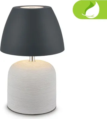 Image de Lampe de table LED avec batterie rechargeable Ø140x220mm Cylindrique anthracite/gris 3W 300lm 2700K Blanc chaud Dimmable IP44 Céramique Lampe décorative Salon, balcon, chambre