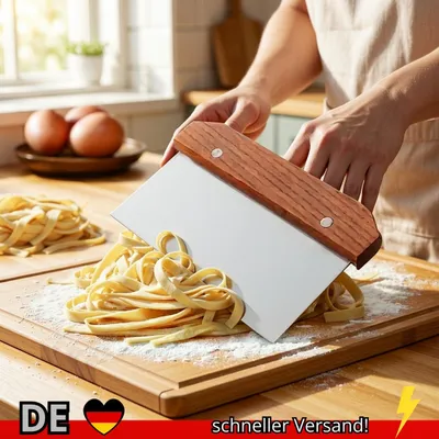 Produktbild von Teigschneider Edelstahl Nudelmesser Kuchenschaber Skala