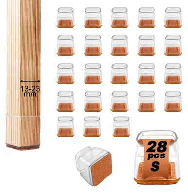Produktbild von Stoelpootdoppen klein, quadratisch, 28 Stück, 13-23 mm, für Stuhlbeine