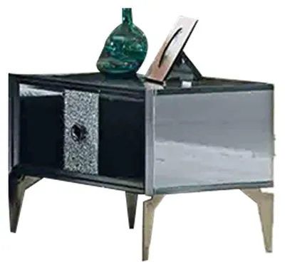 Produktbild von Moderner Grauer Nachttisch Nachtschrank Schlafzimmer Holz Möbel Neu