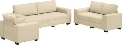 Obrázek produktu pro 3dílná sedací souprava s poduškami krémová textil