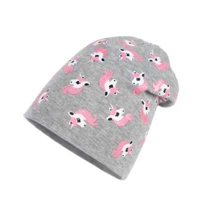 Produktbild von Mütze Beanie Mädchen Übergangsmütze Einhörner Herz Allover-Print Glitzer, Einhörner