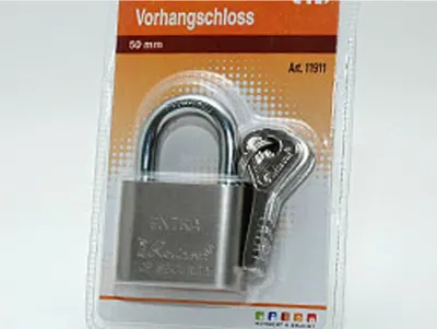Produktbild von Vorhangschloss 50 mm, EXTRA-dick, 230g, mit 3 Schlüsseln