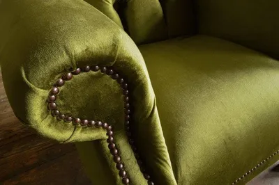 Obrázok produktu pre Kreslo Chesterfield TV pohovka 1 miestna pohovka krídlo textilné látkové pohovky