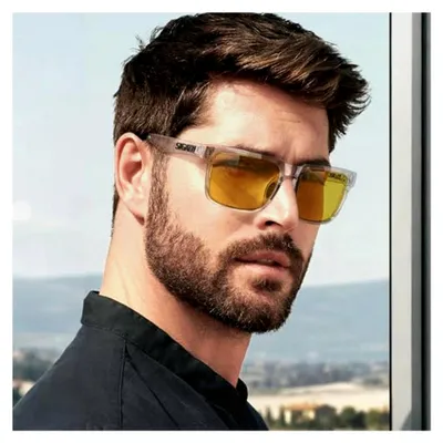 Produktbild von Übergroße Nachtfahrbrille für Herren, 155 mm breit – Größe XL für große Köpfe, blendfreie polarisierte Nachtsichtbrille, reduziert grelles Scheinwerferlicht.