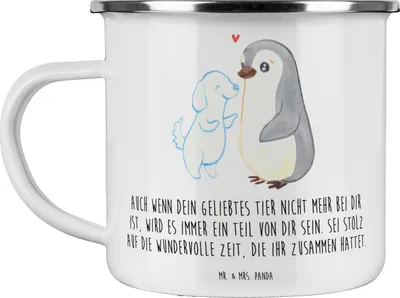 Produktbild von Mr. & Mrs. Panda Teetasse Trauerbewältigung nach dem Verlust eines Haustiers - Weiß - Geschenk, schwierige Zeit, Lebenshilfe, Trost, Vertrauem, Pott, Motivtasse, Andenken