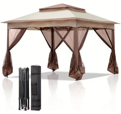 Produktbild von Partyzeltdach - Gartenpavillon - Faltzelt - Festzelt - Pavillon - 3,3 x 3 m - Seitenteile mit Moskitonetz