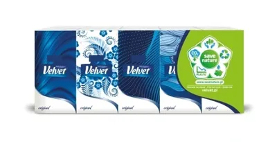 Zdjęcie produktu dla Velvet Original Chusteczki higieniczne, 10 opakowań