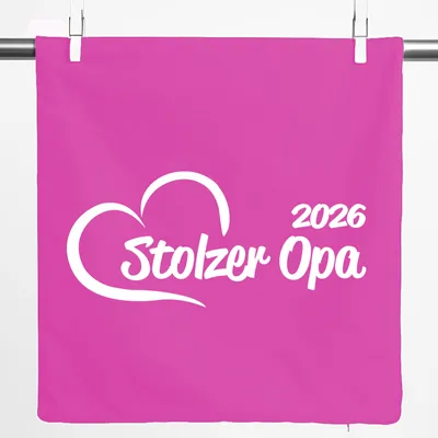 Produktbild von Huuraa Kissenbezug Stolzer Opa 2026 Herz 40x40cm Fuchsia Baumwolle Dekokissenbezug Geschenkidee