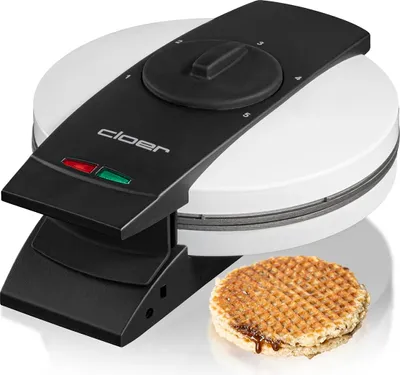 Stroopwafelijzer 850 W, 14,5 cm, stufenloser Bräunungsgrad, weiß