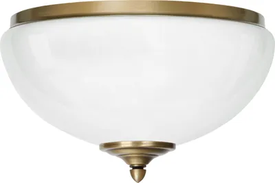Produktbild von Messing Deckenleuchte Deckenplafond doppelte Beleuchtungsleistung modernes Glasdesign dreischichtig H18cm Ø30cm 2x E27 Goldpatina 120W flach
