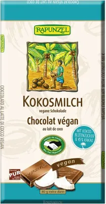 Image de Rapunzel Chocolat au laitvégétalien au lait de coco (80g), 51737