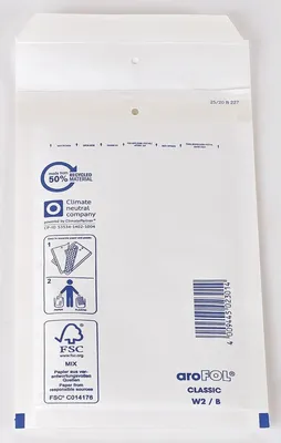 Produktbild von aroFOL Luftpolstertaschen Nr. 2, 120x215 mm, weiß, 10 Stück