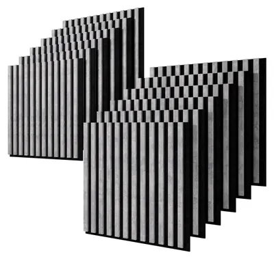 Produktbild von STEGU Linea Acoustic PROline 12er Set Akustikpaneele 60x60,5 cm Schallabsorption MDF Grau