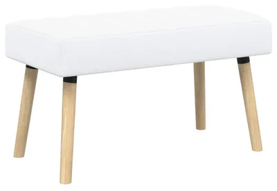 Image de Banc rembourré VidaXL, blanc, 80 x 40 x 46 cm, tissu