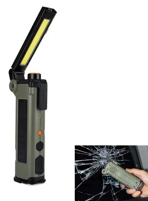 Produktbild von Fluchtwerkzeug Auto Nothammer mit Magnet, Gurtschneider,LED Taschenlampe 500LM, COB Licht,USB-C wiederaufladbar,Sicherheitswerkzeug für Notfall & Auto