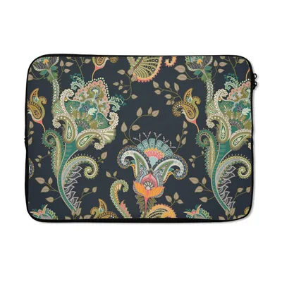 Produktbild von MuchoWow® Laptop Hülle 13 Zoll Blumen - Chic - Vintage - Bohème - Muster Laptoptasche - Laptophülle - Sleeve - Rundumschutz