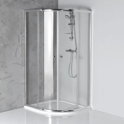 Produktbild von Aqualine ARLETA Duschabtrennung Viertelkreis 800x800mm, Klarglas